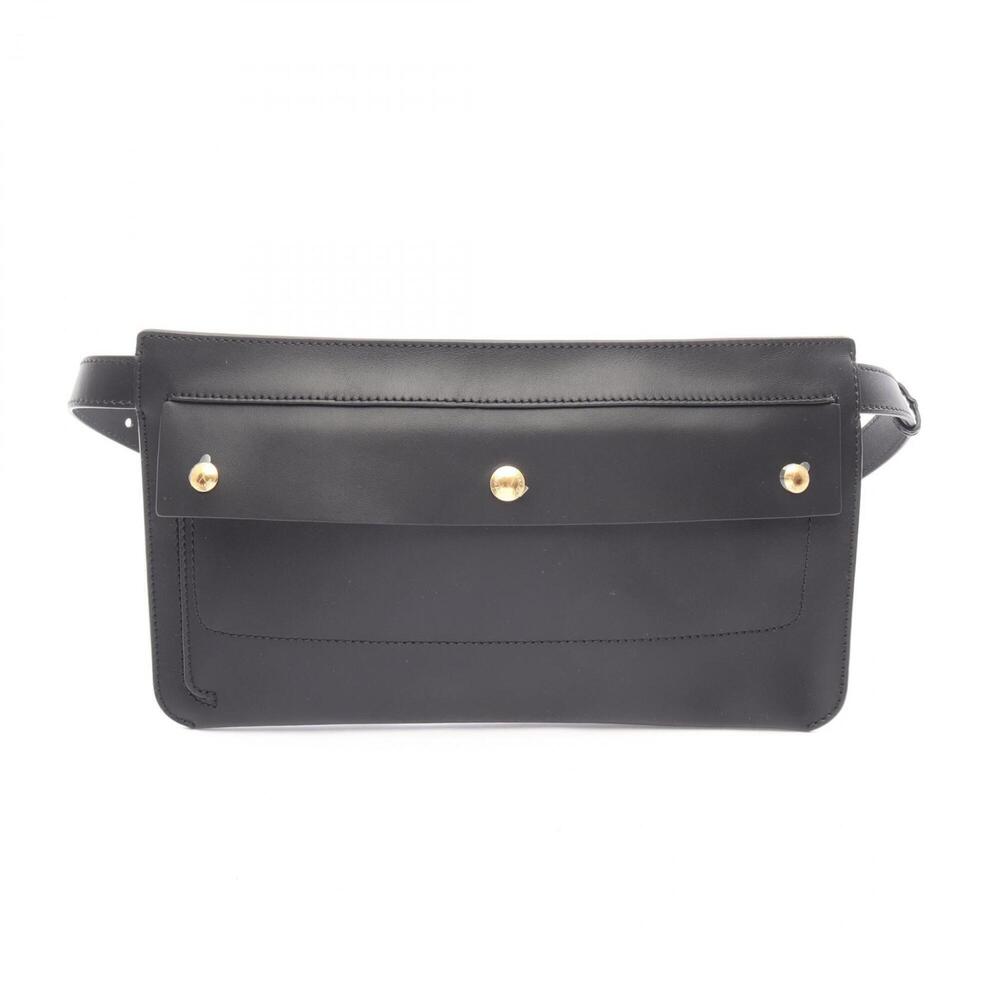 Burberry BURBERRY Waist Pouch Bag Handbag Leather Women's Black